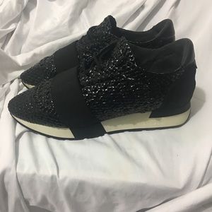 Balenciaga race runner woven leather sneakers sz 9